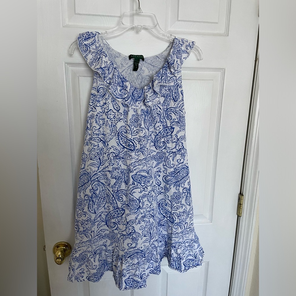Lauren by Ralph Lauren Paisley cotton ruffle dress